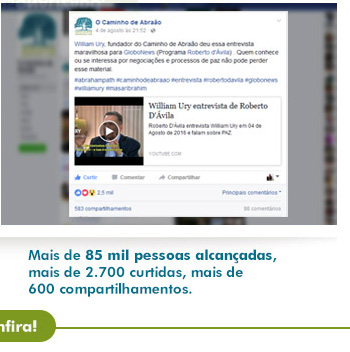Mais de 85 mil pessoas alcançadas, mais de 2.700 curtidas, mais de 600 compartilhamentos.